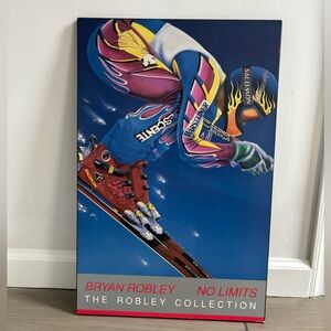 Vintage Salomon Warsteiner Descente ski art poster wood Bryan Robley NO LIMITS